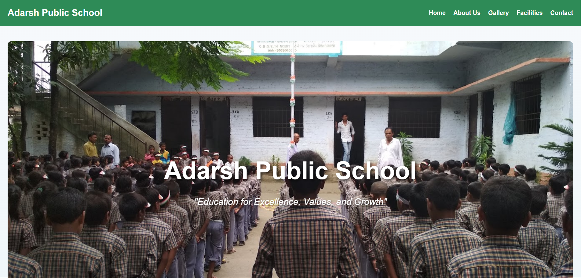 Adarsh Public School website